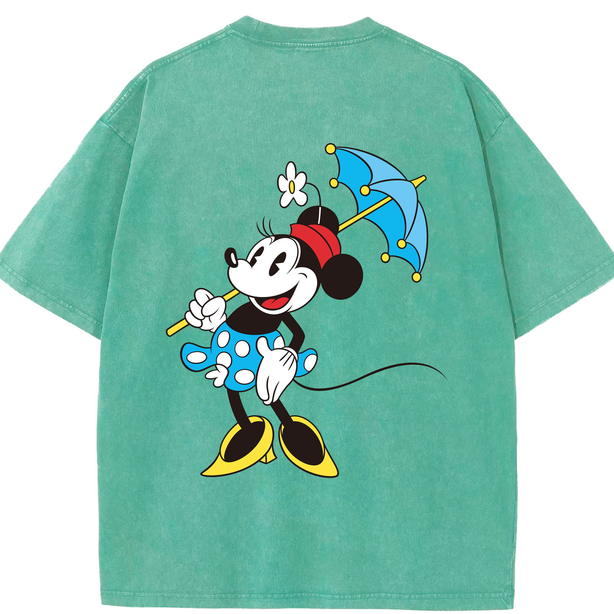 （画像用） ミッキーマウス Mickey Mouse 綿100% ヴィンテージ風 半袖Tシャツ（背面プリント）
